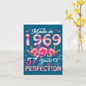 57 Year Old Made In 1969 Floral 57th Birthday Wome Kaart (Gele Bloem)