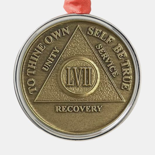57 Year Sober Anniversary Medallion | Recovery Metalen Ornament (Voorkant)