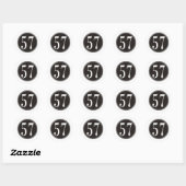 #57 Zwarte cirkel Ronde Sticker (Vel)