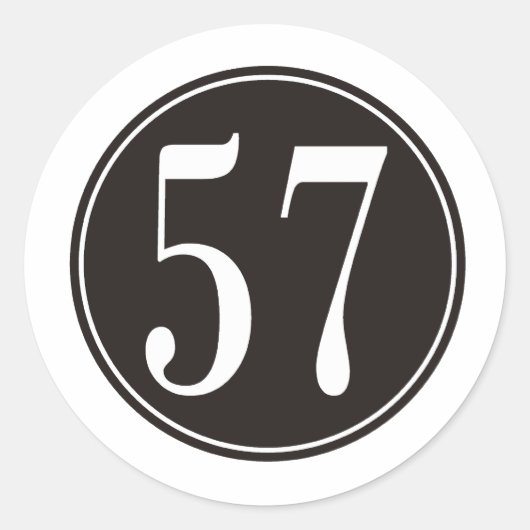 #57 Zwarte cirkel Ronde Sticker (Voorkant)