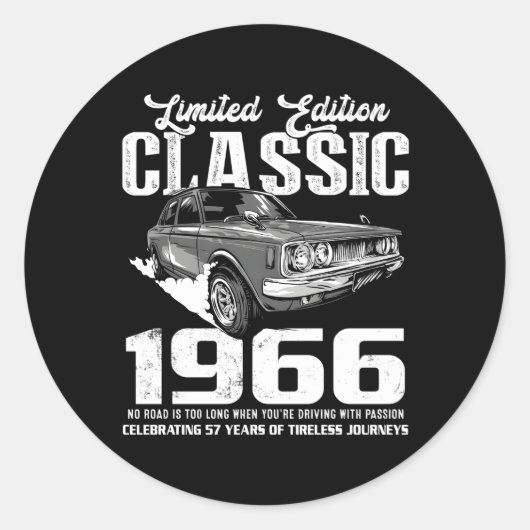 57e auto sinds 1966 voor 57 ronde sticker (Voorkant)