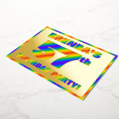 57e Birthday Party — Fun, regenboogspectrum "57" Folie Uitnodiging (Gedraaid)