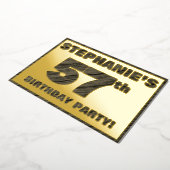 57e Birthday Party — Vette, Faux Hood Grain Text Folie Uitnodiging (Gedraaid)