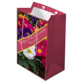 57e bruiloft Jubileum Kleurrijke Polyanthus Medium Cadeauzakje (Voorkant Gekanteld)