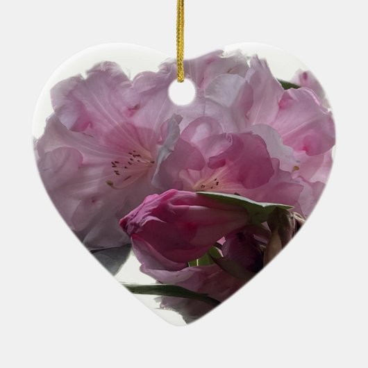 57e bruiloft Jubileum roze Rhododendron keramiek Keramisch Ornament (Achterkant)