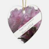 57e bruiloft Jubileum roze Rhododendron keramiek Keramisch Ornament (Links)