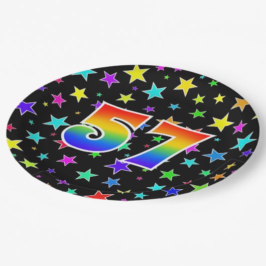 57e Evenement: Vet, Leuk, Kleurrijke Regenboog 57 Papieren Bordje (Gekanteld)