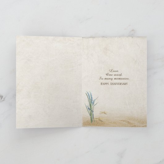 57e Jubileum Beach Hearts Card Kaart (Binnen)