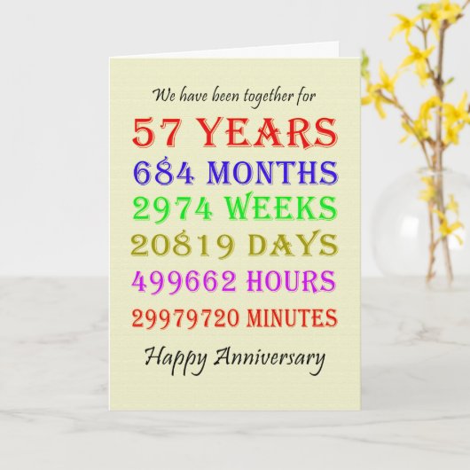 57e Jubileum-mijlpalenkaart Kaart (Gele Bloem)