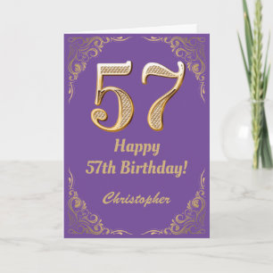 57e Paars- en goudglitter-Lijst Kaart