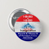 57e President van de inauguratie Barack H Obama II Ronde Button 5,7 Cm (Voorkant /achterkant)
