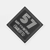 57e verjaardag: Art Deco geïnspireerd look "57" + Servet (Hoek)