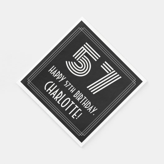 57e verjaardag: Art Deco geïnspireerd look "57" + Servet (Hoek)
