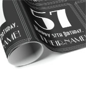 57e verjaardag - Art Deco geïnspireerde look "57", Cadeaupapier (Rol Hoek)
