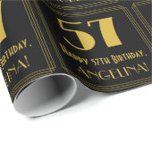 57e verjaardag ~ Art Deco geïnspireerde look "57", Cadeaupapier (Rol Hoek)