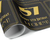 57e verjaardag - Art Deco Geïnspireerde look "57"  Cadeaupapier (Rol Hoek)