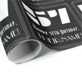 57e verjaardag: Art Deco Geïnspireerde look "57" e Cadeaupapier (Rol Hoek)