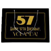 57e verjaardag — Art Deco geïnspireerde look "57" Groot Cadeauzakje (Voorkant)
