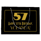 57e verjaardag — Art Deco geïnspireerde look "57" Groot Cadeauzakje (Achterkant)