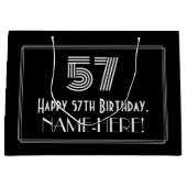 57e verjaardag — Art Deco geïnspireerde look "57"  Groot Cadeauzakje (Voorkant)