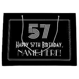 57e verjaardag — Art Deco geïnspireerde look "57"  Groot Cadeauzakje