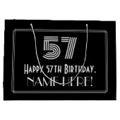 57e verjaardag — Art Deco geïnspireerde look "57"  Groot Cadeauzakje (Achterkant)