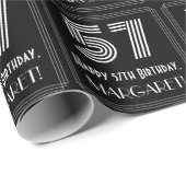 57e verjaardag: Art Deco geïnspireerde look "57" w Cadeaupapier (Rol Hoek)