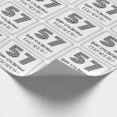 57e verjaardag: Art Deco Geïnspireerde stijl "57"  Cadeaupapier (Hoek)