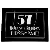 57e verjaardag: Art Deco geïnspireerde stijl "57", Groot Cadeauzakje (Voorkant)