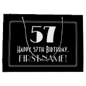 57e verjaardag: Art Deco geïnspireerde stijl "57", Groot Cadeauzakje (Achterkant)