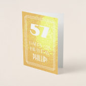 57e verjaardag ~ Art Deco Style "57" & aangepaste Folie Kaarten (Voorkant)