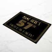 57e verjaardag — Art Deco Style "57" + Naam Folie Uitnodiging (Gedraaid)