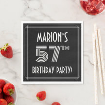 57e verjaardag: Art Deco Style + aangepaste naam