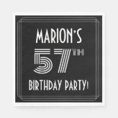 57e verjaardag: Art Deco Style + aangepaste naam Servet (Voorkant)