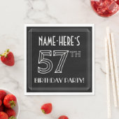 57e verjaardag: Art Deco Style + aangepaste naam Servet (Insitu)