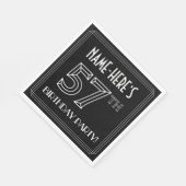 57e verjaardag: Art Deco Style + aangepaste naam Servet (Hoek)