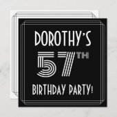 57e verjaardag: Art Deco Style met aangepaste naam Kaart (Voorkant / Achterkant)