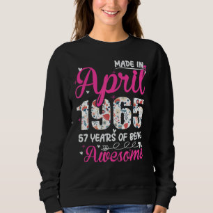 57e verjaardag Awesome sinds april 1965 bloem Trui