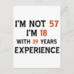 57e verjaardag design briefkaart