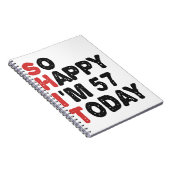 57e verjaardag dus blij dat ik 57 ben vandaag Gift Notitieboek (Rechterzijde)