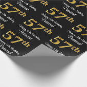 57e verjaardag: Elegante luxe faux gouden look # Cadeaupapier (Hoek)