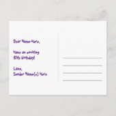 57e verjaardag: Fun Hearts-patroon, Regenboog 57 Briefkaart (Achterkant)