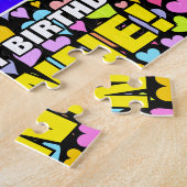 57e verjaardag — Fun, liefhebbende hartvormen + "5 Legpuzzel (Zijkant)