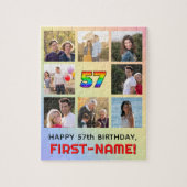 57e verjaardag: Fun Rainbow #, aangepaste naam & f Legpuzzel (Verticaal)