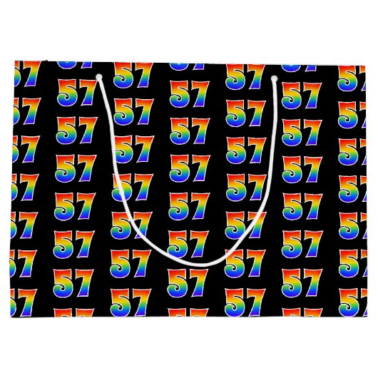 57e verjaardag: Fun Rainbow Event Number 57 Patter Groot Cadeauzakje (Achterkant)