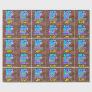 57e verjaardag: Fun, Urban Graffiti geïnspireerd K Cadeaupapier