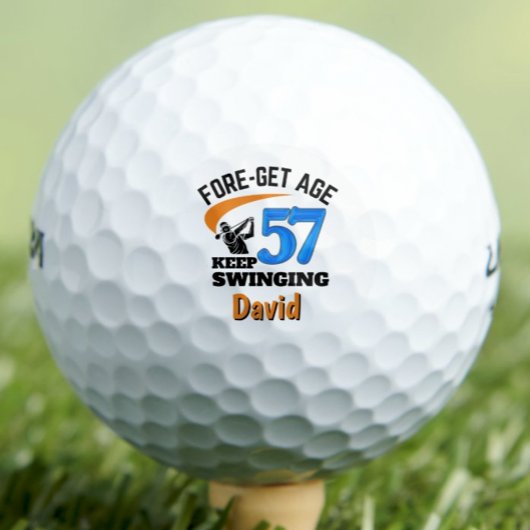 57e verjaardag golf cadeau grappige aandenken blau golfballen