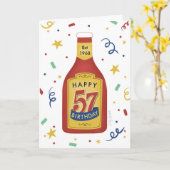 57e verjaardag Grappige ketchup fles Kaart (Gele Bloem)