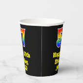 57e verjaardag: Kleurrijk, Leuk, Spannend, Regenbo Papieren Bekers (Rechts)