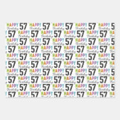57e verjaardag Kleurrijk Typografie Wrapping Paper (Voorkant 2)